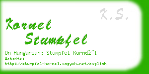 kornel stumpfel business card